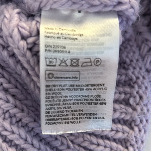 H&M Lavender Knit Cropped Mock Neck Long Sleeve Sweater Size XS - Picture 6 of 6